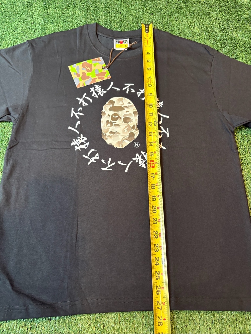 Bape Black Tee with Camo Ape Head and Script - Picture 5 of 9